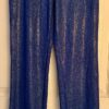GK DANCE JAZZ LADIES MEDIUM BLUE TWILIGHT FOIL BLUE VELVET WAISTBAND PANTS SZ M - Image 7