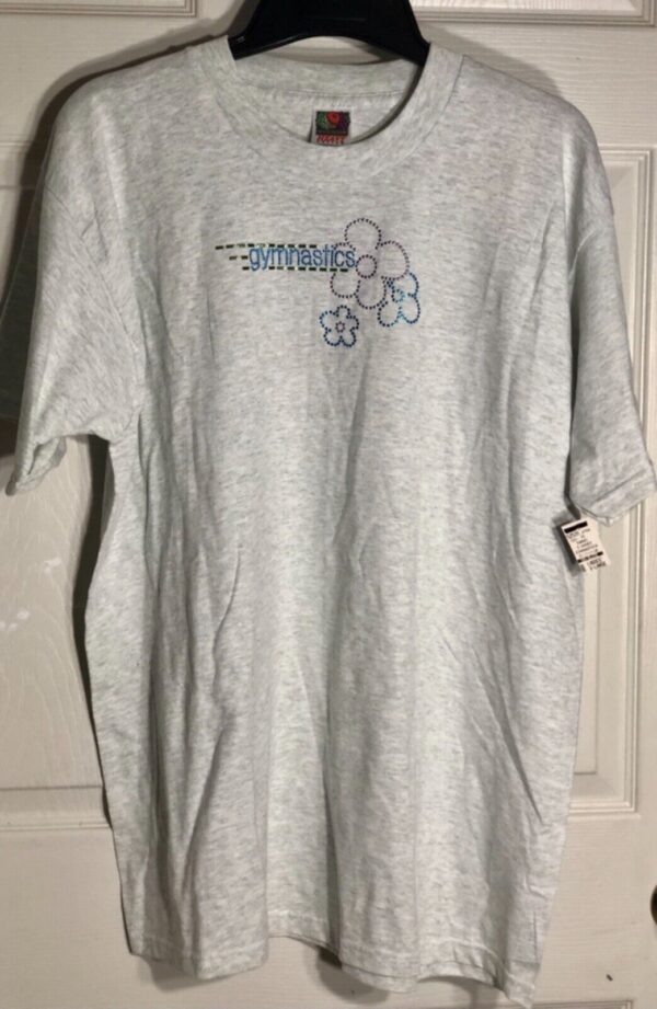 DURABLE  "GYMNASTICS" T-SHIRT ADULT X-LARGE GRAY METALLIC JA  Sz XL