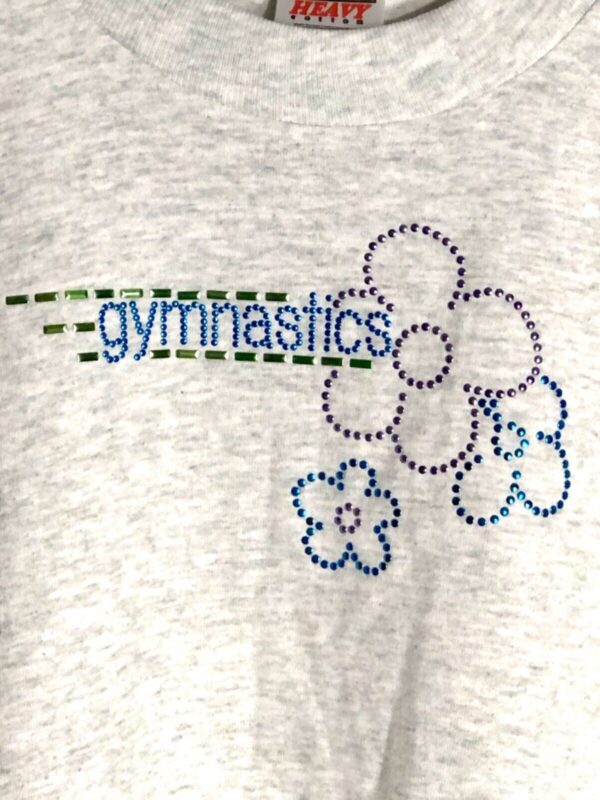 DURABLE  "GYMNASTICS" T-SHIRT ADULT X-LARGE GRAY METALLIC JA  Sz XL - Image 2