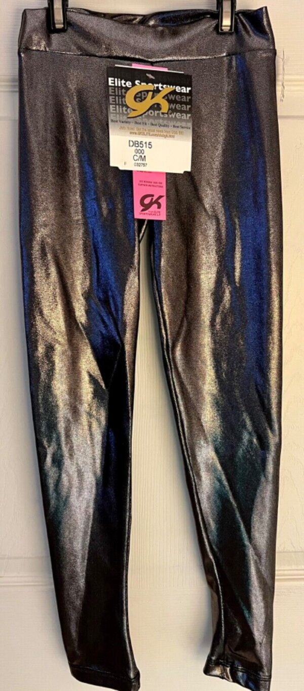 GK DANCE CHILD MEDIUM GUNMETAL MYSTIQUE ANKLE LENGTH PERFORMANCE TIGHTS Sz CM