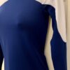 GK DRYTECH LADIES SMALL LgSLV NAVY & WHITE ATHLETIC CHEER DANCE FITNESS TOP Sz S - Image 4