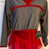 GK Elite GRAY CROP TOP LADIES LARGE LgSLV COTTON/SPANDEX RED VELVET TRIM Sz AL - Image 2