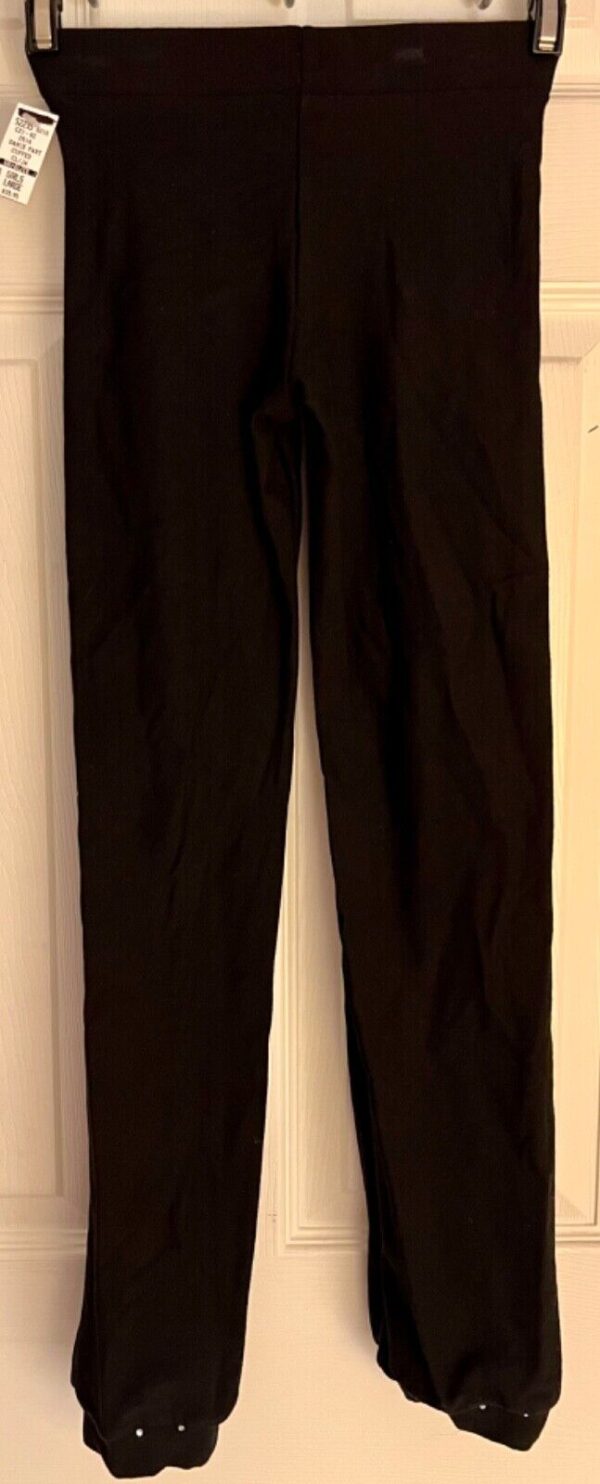 GK DANCE JAZZ CHILD LARGE BLACK COTTON/SPANDEX JEWELED CUFFED PANTS SZ CL NWT! - Image 5