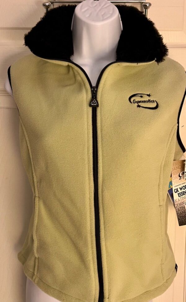 AVALANCHE WEAR PERFORMANCE GK ADULT SMALL "GYMNASTICS" LOGO GREEN FLEECE VEST S