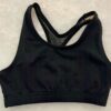 GK GIRLS MEDIUM BLACK NYLON SHEER RACERBACK CHEER DANCE GYMNASTICS TOP SZ M NWOT
