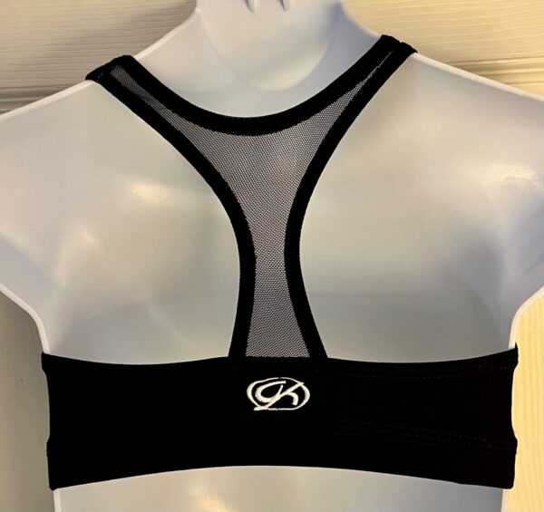 GK GIRLS MEDIUM BLACK NYLON SHEER RACERBACK CHEER DANCE GYMNASTICS TOP SZ M NWOT - Image 6