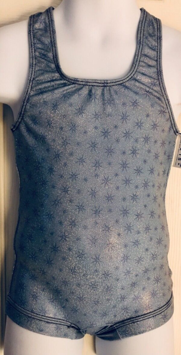 GK COMPETITION SHIRT SINGLET CHILD X-SMALL BLUE HOLOGRAM BOYCUT LEG CUT Sz CXS