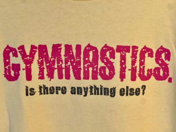 THE AUSSIE T CO. GK PINK â€œGYMNASTICSâ€¦â€ LADIES SMALL SSLV YELLOW COTTON T-SHIRT S - Image 3