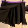 GK DANCE BALLET GIRLS LARGE CLASSIC FAUX WRAP GEORGETTE SKIRT PURPLE FOIL SZ L - Image 5