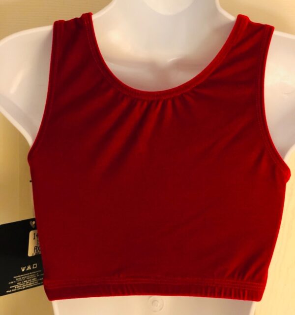 GK ELITE JAZZ DANCE CHEER ADULT X-LARGE RED VELVET TANK CROP TOP Sz AXL NWT! - Image 4