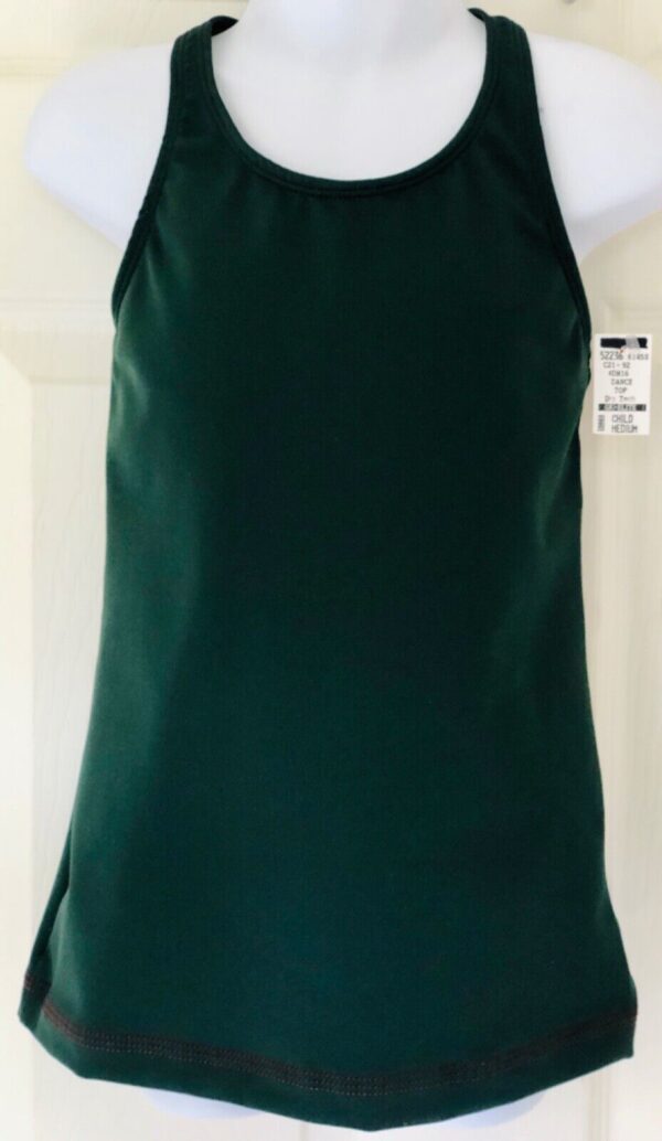 GK Elite CHILD MEDIUM GREEN N/S DANCE HALTER TOP  Sz CM NWT!