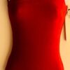 GK CLASSIC TANK LADIES SMALL RED VELVET FAUX WRAP GYMNASTS DANCE LEOTARD AS NWT
