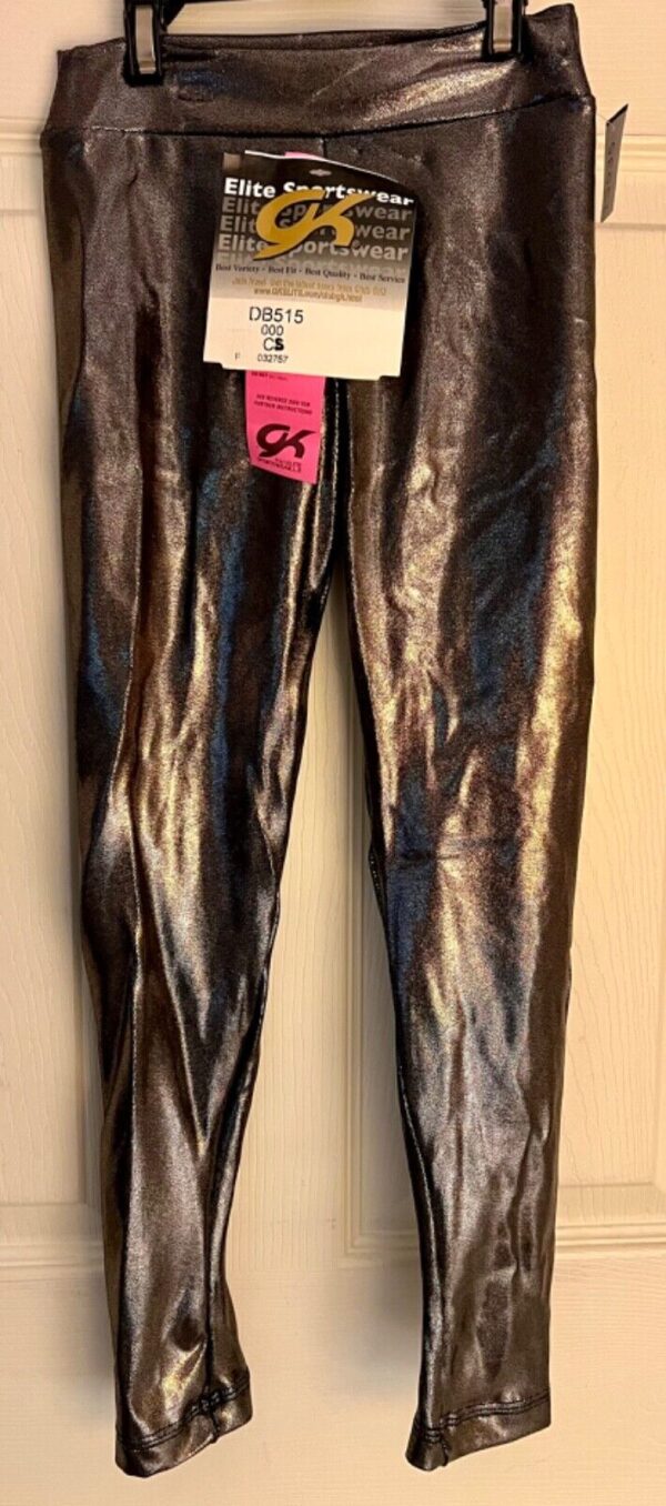 GK DANCE CHILD SMALL GUNMETAL MYSTIQUE ANKLE LENGTH PERFORMANCE TIGHTS Sz S NWT! - Image 2