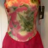GK FLOWER WATERCOLOR ADULT X-SMALL MATTE TRICOT POLY/SPAN FIGURE SKATE DRESS AXS