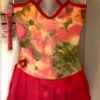 GK FLOWER WATERCOLOR ADULT X-SMALL MATTE TRICOT POLY/SPAN FIGURE SKATE DRESS AXS - Image 3