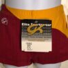 GK CHEER ASYM MICRO MINI SHORTS CHILD LARGE BURGUNDY GOLD SWIRL DRYTECH CL NWT!