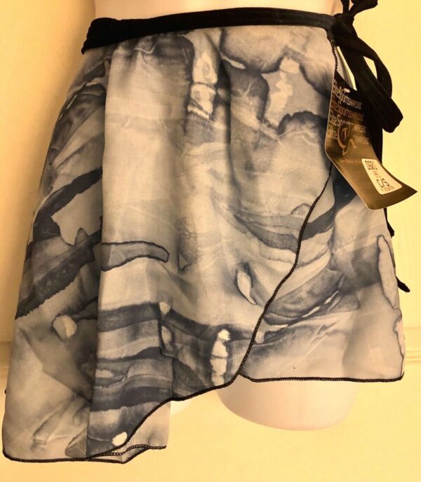 GK DANCE BALLET WRAP SKIRT CHILD SMALL BLUE TIE-DYE NAVY VELVET TIE Sz CS NWT!