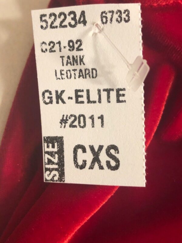 GK CLASSIC GIRLS X-SMALL RED VELVET SLVLS GYMNASTIC DANCE LEOTARD Sz CXS NWT! - Image 6