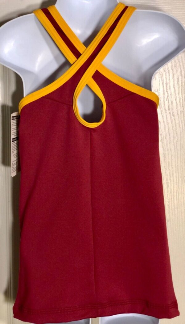 GK ELITE CHEER TOP CHILD LARGE BURGUNDY GOLD DRYTECH SPORT CAMISOLE Sz CL NWT! - Image 4