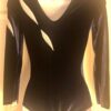 GK ADULT SMALL LgSLV NAVY VELVET SILVER FOIL RIBBONS GYMNAST DANCE LEOTARD Sz AS - Image 6