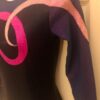 GK LgSLV LADIES SMALL NAVY FOIL PINK RIBBONS MESH GYMNASTICS DANCE LEOTARD Sz AS - Image 4