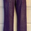 GK DANCE JAZZ PANTS CHILD LARGE PURPLE VELVET FOIL WAISTBAND HIP HUGGERS Sz CL
