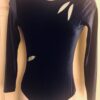 GK LgSLV LADIES SMALL NAVY VELVET LIME FOIL ACCENTS GYMNASTS DANCE LEOTARD Sz AS
