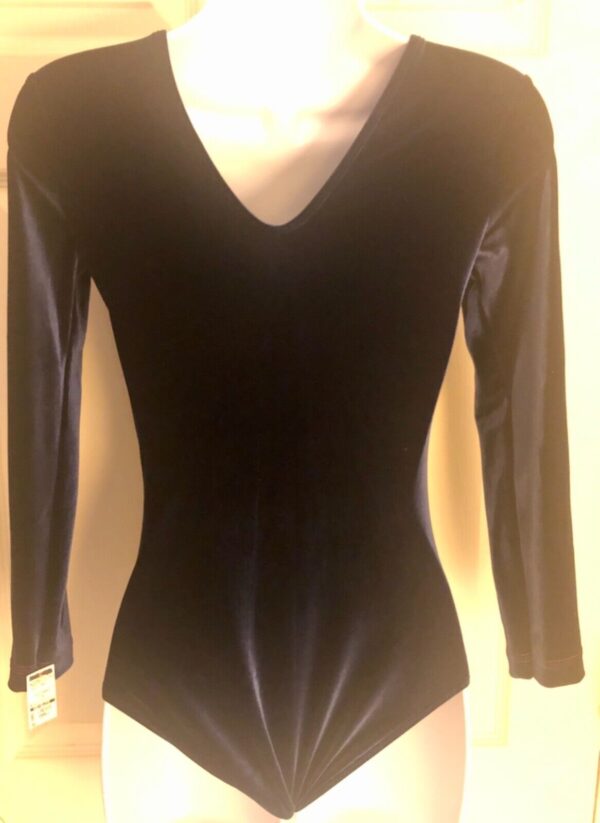 GK LgSLV LADIES SMALL NAVY VELVET LIME FOIL ACCENTS GYMNASTS DANCE LEOTARD Sz AS - Image 6