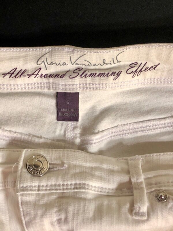 GLORIA VANDERBILT LADIES SIZE 6 WHITE MARNIE SKIMMER CAPRI PANTS Sz 6 EUC - Image 6