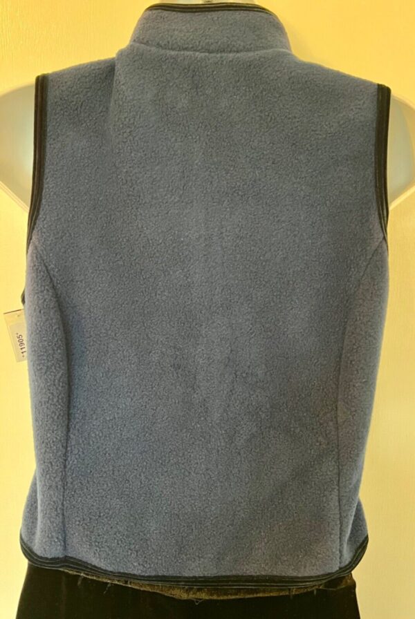 GK BLUE VEST ADULT SMALL POLYESTER FLEECE VELVET TRIM FRONT ZIP SKATE GYM Sz S - Image 5