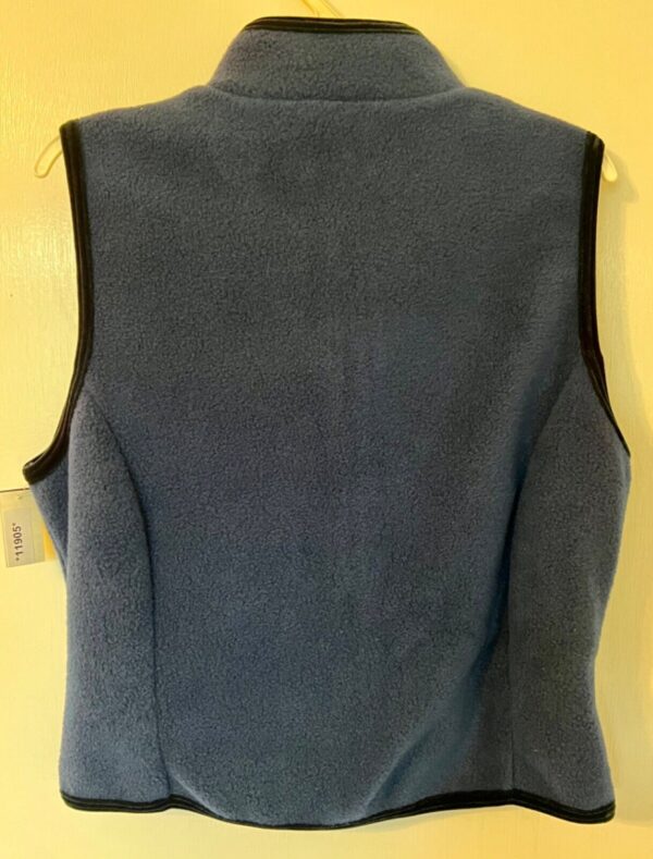 GK BLUE VEST ADULT SMALL POLYESTER FLEECE VELVET TRIM FRONT ZIP SKATE GYM Sz S - Image 7