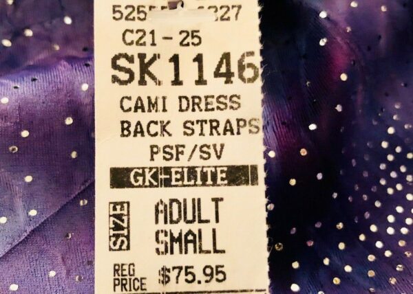 GK ELITE TIE-DYE PRINT FOIL DOT CAMISOLE FIGURE SKATE DRESS Sz AS - Image 7