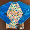 GK ICE SKATE CHILD SMALL LgS MATTE TRICOT BLUE VELVET FLORAL PRINT TOP Sz CS NWT