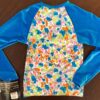 GK ICE SKATE CHILD SMALL LgS MATTE TRICOT BLUE VELVET FLORAL PRINT TOP Sz CS NWT - Image 2