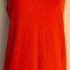 ROYAL ROBBINS LADIES SMALL SLVLS ORANGE HEMP COTTON EMBROIDERED HEM TOP Sz S EUC