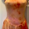 GK SLVLS MELON SPLASH FIGURE SKATE ADULT SMALL FOIL PRINT VELVET DRESS AS NWT