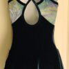 GK ICE FIGURE SKATE DRESS ADULT X-SMALL GREEN VELVET CAMISOLE FOIL TYE-DYE AXS - Image 2