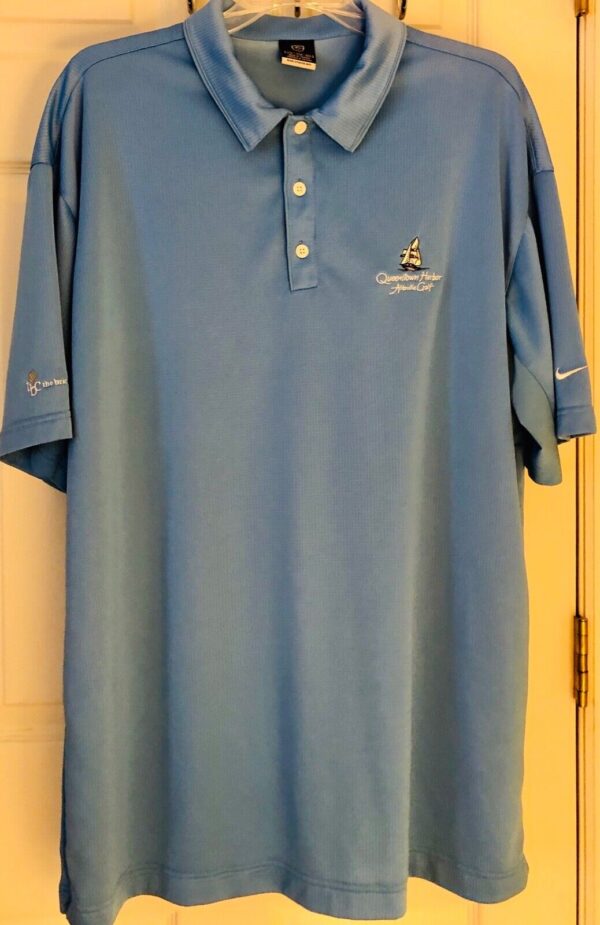 NIKE SPHERE MENS XX-LARGE Lt BLUE SHORT SLEEVE POLO GOLF SHIRT 2XL EUC!