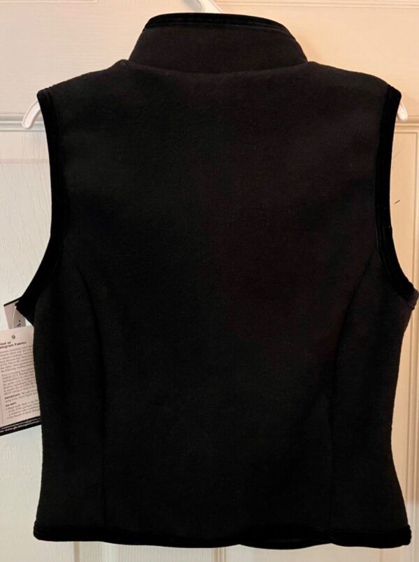 GK BLACK VEST ADULT X-SMALL POLYESTER FLEECE VELVET TRIM FRONT ZIP SKATE GYM XS - Image 8