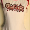 GK CHEER GLITZY GRAPHIC TEE SIZE LADIES MEDIUM WHITE RED COTTON AM NWT!