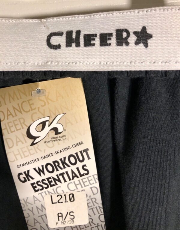 GK CHEER CAPRI PANTS SIZE LADIES SMALL COTTON ELASTIC CHEER WAIST BLACK AS NWT! - Image 2