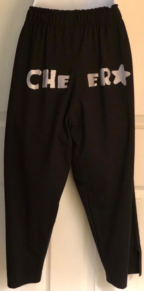 GK CHEER CAPRI PANTS SIZE LADIES SMALL COTTON ELASTIC CHEER WAIST BLACK AS NWT! - Image 6