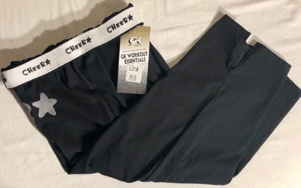 GK CHEER CAPRI PANTS SIZE LADIES SMALL COTTON ELASTIC CHEER WAIST BLACK AS NWT! - Image 7