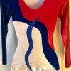 GK LONG SLEEVE LADIES SMALL OCEAN RED FOIL VELVET DANCE LEOTARD Sz AS NWT! - Image 5