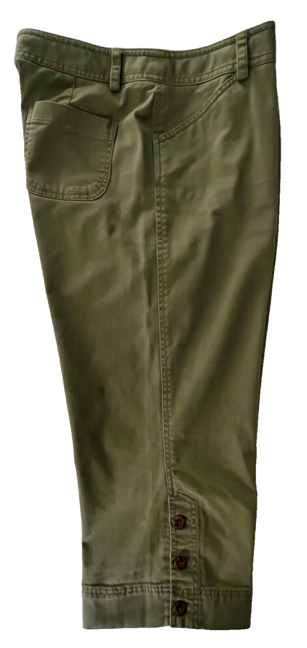 CHARTER CLUB WOMENS 12 PETITE KATHERINE FIT OLIVE CROPPED PANTS SZ 12P EUC! - Image 8