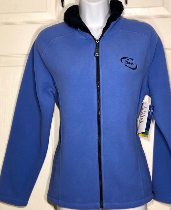 AVALANCHE CHEER FLEECE JACKET LADIES MEDIUM OCEAN BLUE FAUX COLLAR  Sz M NWT!