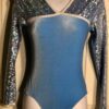 GK Elite LgS BLUE FOIL VELVET GYMNASTICS DANCE LEOTARD ADULT S