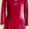 GK PEONY VELVET ICE FIGURE SKATE CHILD SMALL LgSLV HEART APPLIQUÃ‰ DRESS CS NWT