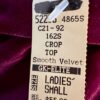 GK PURPLE VELVET LADIES SMALL 3/4 SLV BLUE VELVET TRIM SKATE DANCE CROP TOP Sz S - Image 6