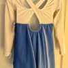 GK ICE FIGURE SKATE LgSLV CHILD SMALL SNOWFLAKE BLUE VELVET EMPIRE DRESS SZ S - Image 7